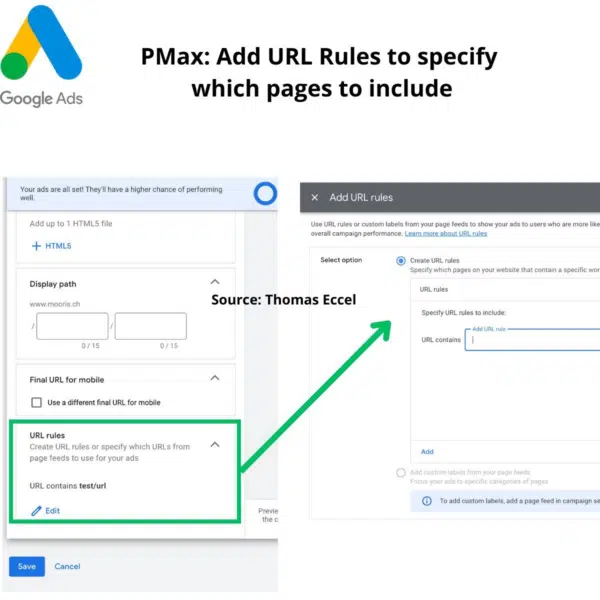 Google adds URL Contains targeting functionality to PMax
