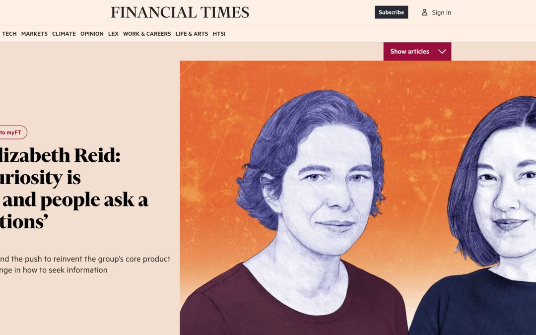 Financial Times Interviews Elizabeth Reid Of Google